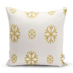 - 7722 - Realhomes Renkli Zemin Üzerinde Gold Detaylı Kartanesi Desenli Yastık Kırlent Kılıfı Realhomes