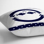 - 7723 - Realhomes Beyaz Zemin Üzerinde Renkli Balık Desenli Yastık Kırlent Kılıfı Realhomes