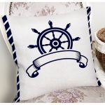 - 7726 - Realhomes Beyaz Zemin Üzerinde Modern Dümen Desenli Yastık Kırlent Kılıfı Realhomes