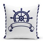 - 7726 - Realhomes Beyaz Zemin Üzerinde Modern Dümen Desenli Yastık Kırlent Kılıfı Realhomes