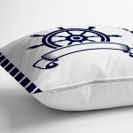 - 7726 - Realhomes Beyaz Zemin Üzerinde Modern Dümen Desenli Yastık Kırlent Kılıfı Realhomes