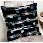 - 7731 - Realhomes  Siyah Zeminli Renkli Puantiyeli Dijital Baskılı Modern Yastık Kırlent Kılıfı Realhomes
