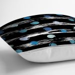 - 7731 - Realhomes  Siyah Zeminli Renkli Puantiyeli Dijital Baskılı Modern Yastık Kırlent Kılıfı Realhomes