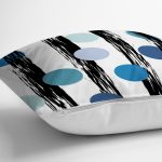 Beyaz Zeminli Renkli Puantiyeli Dijital Baskılı Modern Yastık Kırlent Kılıfı Realhomes