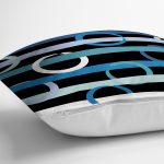 Siyah Zemin Üzerinde Renkli Geometrik Çizimli Dijital Baskılı Modern Yastık Kılıfı Realhomes