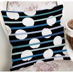Siyah Zemin Üzerinde Beyaz Puantiyeli Dijital Baskılı Modern Yastık Kırlent Kılıfı Realhomes