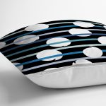 Siyah Zemin Üzerinde Beyaz Puantiyeli Dijital Baskılı Modern Yastık Kırlent Kılıfı Realhomes