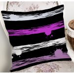 - 7737 - Realhomes Siyah Zeminli Renkli Puantiyeli Dijital Baskılı Modern Yastık Kırlent Kılıfı Realhomes