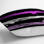 - 7737 - Realhomes Siyah Zeminli Renkli Puantiyeli Dijital Baskılı Modern Yastık Kırlent Kılıfı Realhomes