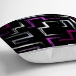 Siyah Zemin Üzerinde Renkli Geometrik Desenli Dijital Baskılı Modern Yastık Kılıfı Realhomes