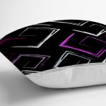 Siyah Zemin Üzerinde Renkli Geometrik Desenli Dijital Baskılı Modern Yastık Kılıfı Realhomes