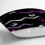 Siyah Zeminli Renkli Zigzag Desenli Dijital Baskılı Modern Yastık Kırlent Kılıfı Realhomes