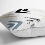 Beyaz Zemin Üzerinde Renkli Geometrik Şekilli Dijital Baskılı Modern Yastık Kılıfı Realhomes