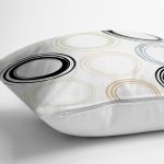 - 7747 - Realhomes Beyaz Zemin Üzerinde Renkli Geometrik Şekilli Dijital Baskılı Modern Yastık Kılıfı Realhomes