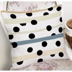 Beyaz Zemin Üzerinde Puantiye Desenli Dijital Baskılı Modern Yastık Kırlent Kılıfı Realhomes