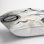 Beyaz Zemin Üzerinde Renkli Geometrik Şekilli Dijital Baskılı Modern Yastık Kılıfı Realhomes