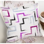 - 7752 - Realhomes Beyaz Zeminli Renkli Modern Çizimli Dijital Baskılı Modern Yastık Kırlent Kılıfı Realhomes