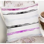 Beyaz Zeminli Renkli Soyut Çizim Dijital Baskılı Modern Yastık Kırlent Kılıfı Realhomes