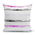 Beyaz Zeminli Renkli Soyut Çizim Dijital Baskılı Modern Yastık Kırlent Kılıfı Realhomes