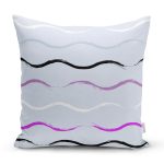 - 7754 - Realhomes  Renkli Zeminli Modern Soyut Çizimli Dijital Baskılı Modern Yastık Kırlent Kılıfı Realhomes