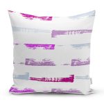 Beyaz Zemin Üzerinde Soyut Renkli Çizgili Yastık Kırlent Kılıfı Realhomes