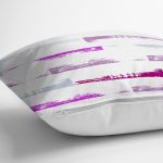 Beyaz Zemin Üzerinde Soyut Renkli Çizgili Yastık Kırlent Kılıfı Realhomes