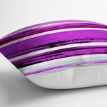 - 7756 - Realhomes  Beyaz Zemin Üzerinde Mor Renkli Soyut Desenli Dijital Baskılı Modern Yastık Kılıfı Realhomes