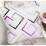 Beyaz Zeminli Renkli Modern Desenli Dijital Baskılı Modern Yastık Kırlent Kılıfı Realhomes