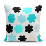 - 7761 - Realhomes  Beyaz Zemin Üzerinde Renkli Desenli Dijital Baskılı Modern Yastık Kırlent Kılıfı Realhomes