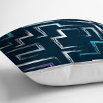 Siyah Zemin Üzerinde Modern Geometrik Desenli Dijital Baskılı Modern Yastık Kılıfı Realhomes