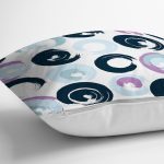 Beyaz Zemin Üzerinde Renkli Geometrik Desenli Dijital Baskılı Modern Yastık Kılıfı Realhomes