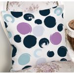 Beyaz Zeminli Renkli Puantiyeli Dijital Baskılı Modern Yastık Kırlent Kılıfı Realhomes