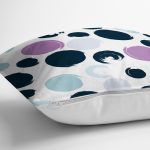 Beyaz Zeminli Renkli Puantiyeli Dijital Baskılı Modern Yastık Kırlent Kılıfı Realhomes