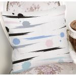 Beyaz Zeminli Renkli Puantiyeli Dijital Baskılı Modern Yastık Kırlent Kılıfı Realhomes
