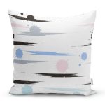 Beyaz Zeminli Renkli Puantiyeli Dijital Baskılı Modern Yastık Kırlent Kılıfı Realhomes