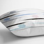 Beyaz Zeminli Renkli Puantiyeli Dijital Baskılı Modern Yastık Kırlent Kılıfı Realhomes