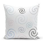 Beyaz Zemin Üzerinde Renkli Desenli Dijital Baskılı Modern Yastık Kırlent Kılıfı Realhomes