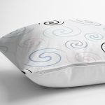 Beyaz Zemin Üzerinde Renkli Desenli Dijital Baskılı Modern Yastık Kırlent Kılıfı Realhomes