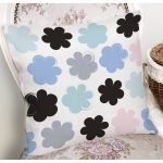 - 7775 - Realhomes Beyaz Zemin Üzerinde Rengarenk Modern Çiçek Desenli Modern Yastık Kırlent Kılıfı Realhomes