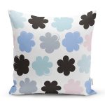 - 7775 - Realhomes Beyaz Zemin Üzerinde Rengarenk Modern Çiçek Desenli Modern Yastık Kırlent Kılıfı Realhomes