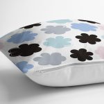 - 7775 - Realhomes Beyaz Zemin Üzerinde Rengarenk Modern Çiçek Desenli Modern Yastık Kırlent Kılıfı Realhomes