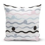 Beyaz Zemin Üzerinde Modern Çizgili Zigzag Desen Modern Yastık Kırlent Kılıfı Realhomes