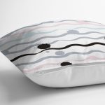 Beyaz Zemin Üzerinde Modern Çizgili Zigzag Desen Modern Yastık Kırlent Kılıfı Realhomes