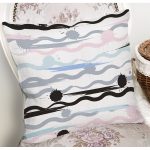 Beyaz Zemin Üzerinde Modern Çizgili Zigzag Desen Modern Yastık Kırlent Kılıfı Realhomes