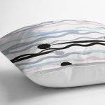 Beyaz Zemin Üzerinde Modern Çizgili Zigzag Desen Modern Yastık Kırlent Kılıfı Realhomes