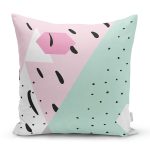 Beyaz Zeminli Renkli Modern Desenli Dijital Baskılı Modern Yastık Kırlent Kılıfı Realhomes