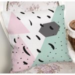 Renkli Zemin Üzerinde Modern Desenli Siyah Puantiyeli Yastık Kırlent Kılıfı Realhomes