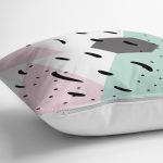 Renkli Zemin Üzerinde Modern Desenli Siyah Puantiyeli Yastık Kırlent Kılıfı Realhomes