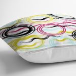 Beyaz Zemin Üzerinde Renkli Zigzag Desenli Geometrik Desenli Yastık Kırlent Kılıfı Realhomes