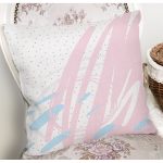 Beyaz Zeminli Renkli Modern Çizgili Dijital Baskılı Modern Yastık Kırlent Kılıfı Realhomes